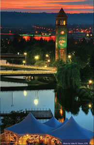 Spokane Night Scenes has been chosen for the image placement on the new Spokane Riverfront Park Map panels.  