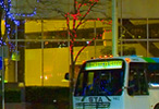 Bank of America and a waiting Spokane Transit Authority Bus.  Spokane, Washington