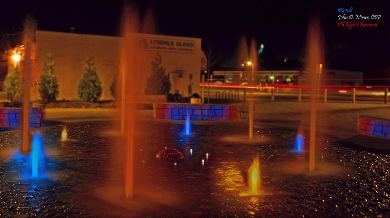 Painting water with light, at the Centennial Riverwalk Park, Ferndale, Washington.