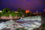 Water flowing over the Spokane River Falls
