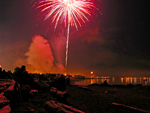 4th of July fireworks, City Beach, Oak Harbor, Washington.