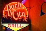 It is cold and icy in front of the Rock City Grill,  Sowntown, Spokane, Washington